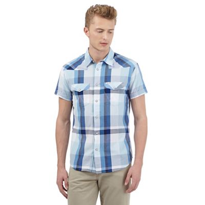 Wrangler Blue checked print short sleeved shirt